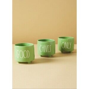 RAE DUNN 3pk Good Chives Only Planters